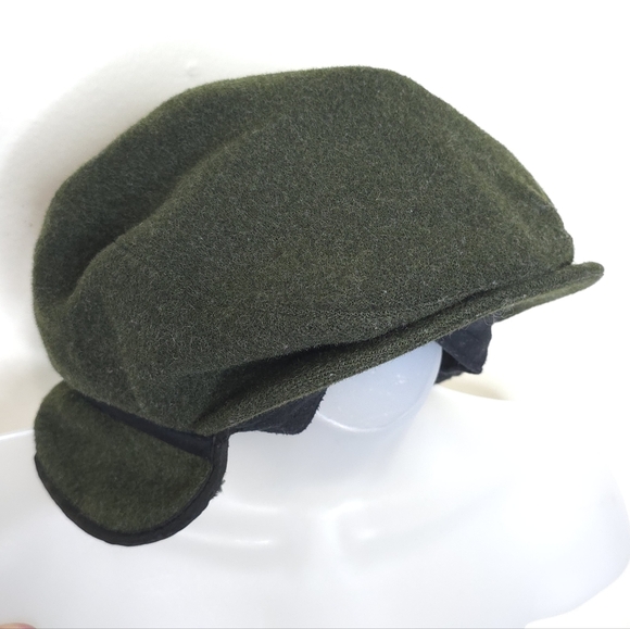 Vintage Lands' End Loden Troller Hat 100% Virgin Wool Trapper Hunter Large - Picture 2 of 11